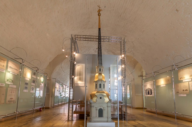 Model of the metal spire of the Peter and Paul Cathedral in St Petersburg, Russia