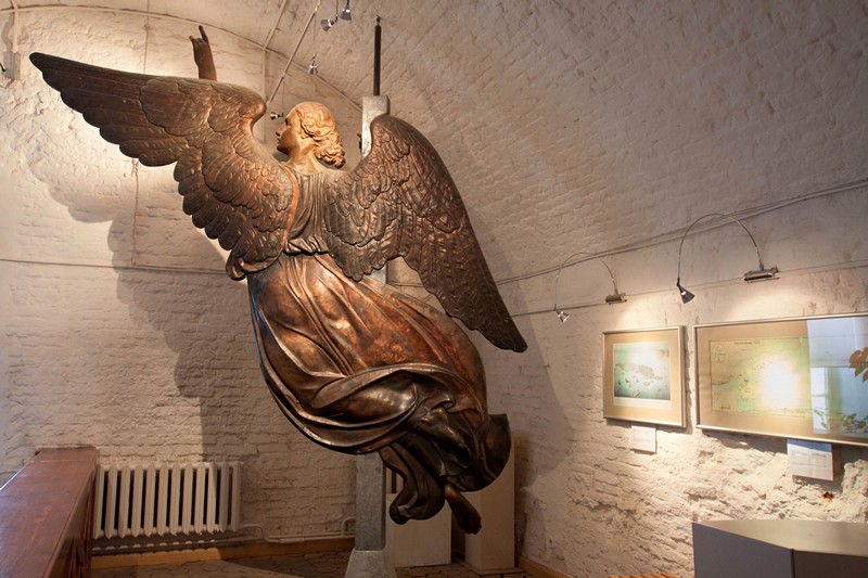 The original angel from the spire of the Peter and Paul Cathedral in St Petersburg, Russia