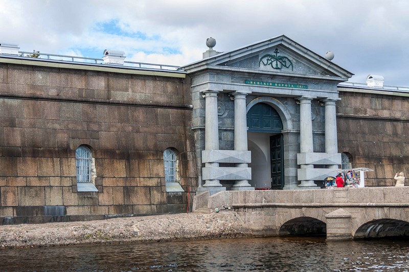 Nevskiye (Neva) Gates of the fortress seen from the Neva River in St Petersburg, Russia Nevskiye (Neva) Gates of the fortress seen from the Neva River in St Petersburg, Russia