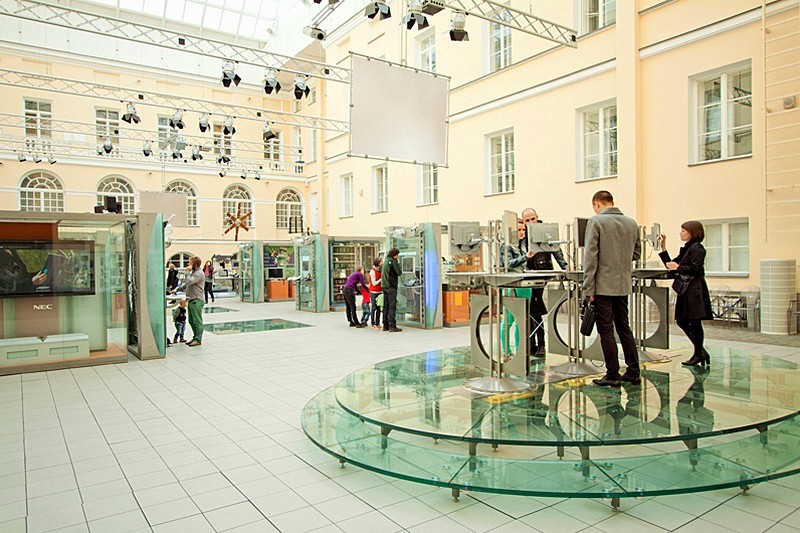 Modern exhibit at the Communications Museum in Saint-Petersburg, Russia