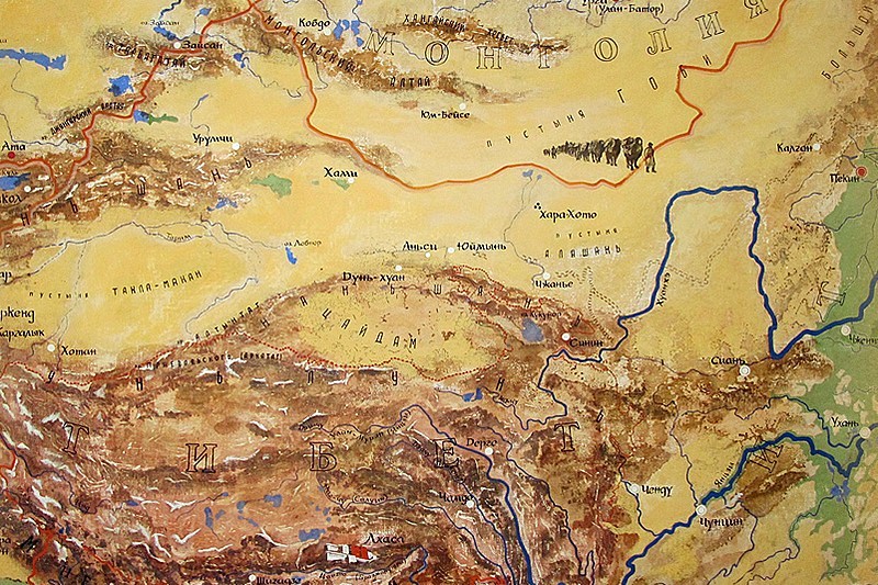 Map of travels of Pyotr Kozlov in Pyotr Kozlov Apartment Museum in St Petersburg, Russia Map of travels of Pyotr Kozlov in Pyotr Kozlov Apartment Museum in St Petersburg, Russia