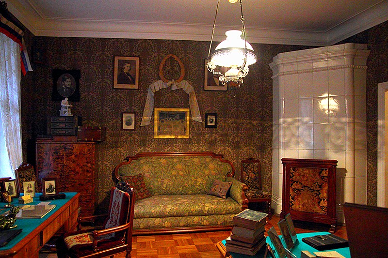 Interiors of composer Nikolay Rimsky-Korsakov's Apartment-Museum in St Petersburg, Russia