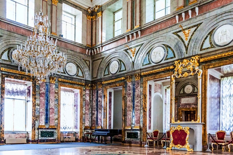 Marble Hall of the Marble Palace in Saint-Petersburg, Russia