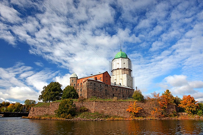Autumn view of Vyborg Castle in Vyborg, northwest of St Petersburg, Russia