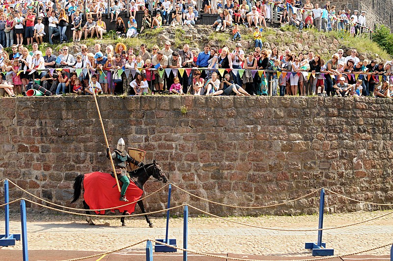 Festival of medieval knights and chivalry at Vyborg Castle, northwest of St Petersburg, Russia