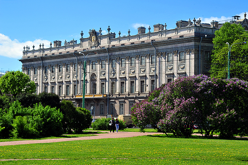 Side view of the Marble Palace in St Petersburg, Russia