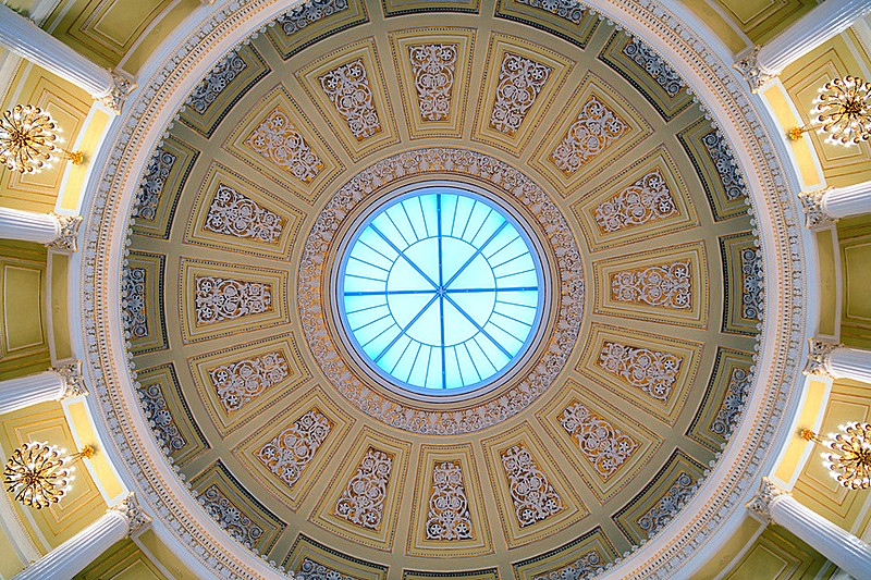 Dome of the Rotunda inside the Mariinsky Palace, built by Schtakenschneider in St Petersburg, Russia