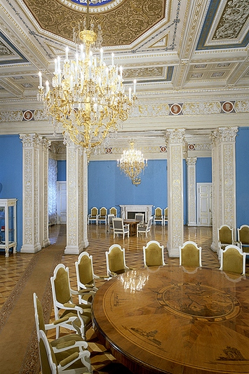 Interiors of Mariinskiy Palace in St Petersburg, Russia