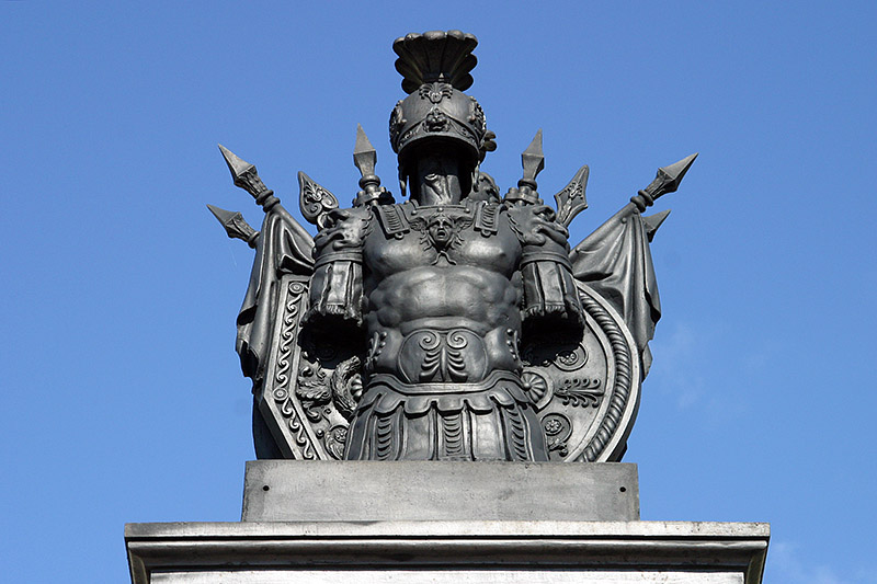 Decorationation on the main gate to the Mikhailovsky Palace in Saint-Petersburg, Russia