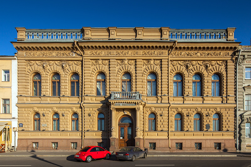 Derviz Mansion (Palace of Grand Duke Andrey Vladimirovich) on the English Embankment in Saint-Petersburg, Russia