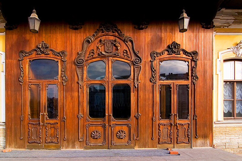 Main Entrance to the Sheremetev Palace in St Petersburg, Russia