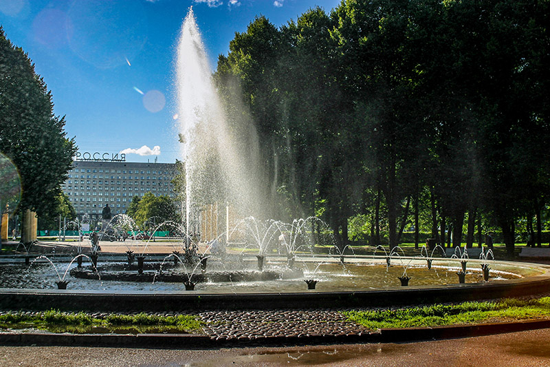 Fountain at Moscow Victory Park in St Petersburg, Russia