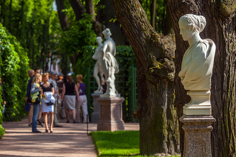 Sculptures of the Summer Garden in Saint-Petersburg, Russia