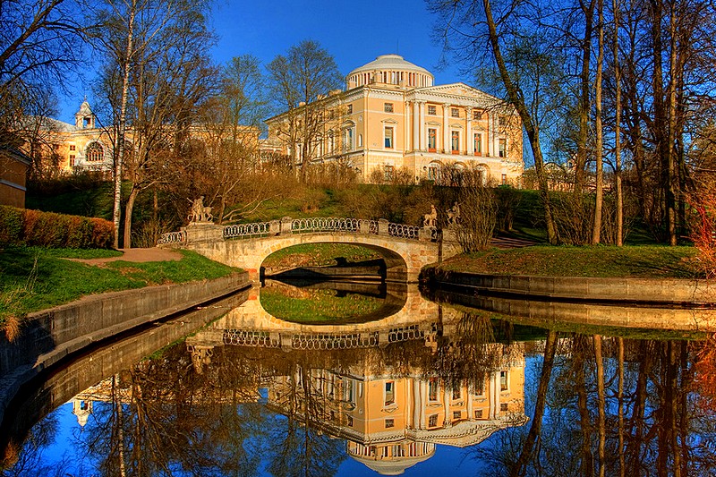 Grand Palace of Paul I in Pavlovsk royal estate, south of St Petersburg, Russia