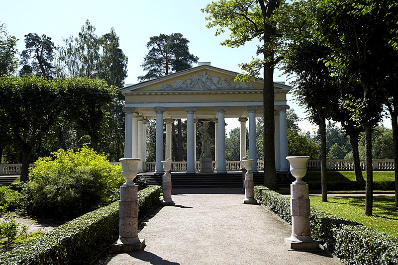 An alley in the Private Garden of Empress Maria in Pavlovsk royal estate, south of St Petersburg, Russia