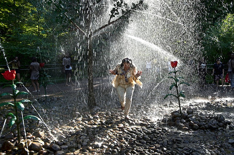 Oak trick fountain in Peterhof, outside St Petersburg, Russia