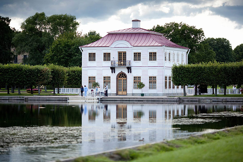 Marly Palace in Peterhof, west of St. Petersburg, Russia