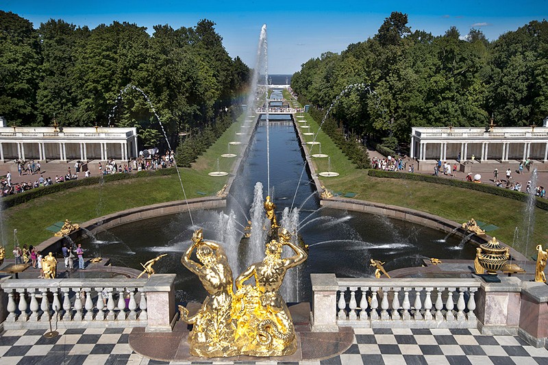 Sea Canal in the Lower Park of Peterhof, west of Saint-Petersburg, Russia