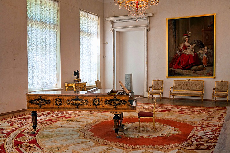 Restored interiors of Alexander Palace in Tsarskoye Selo (Pushkin), south of St Petersburg, Russia