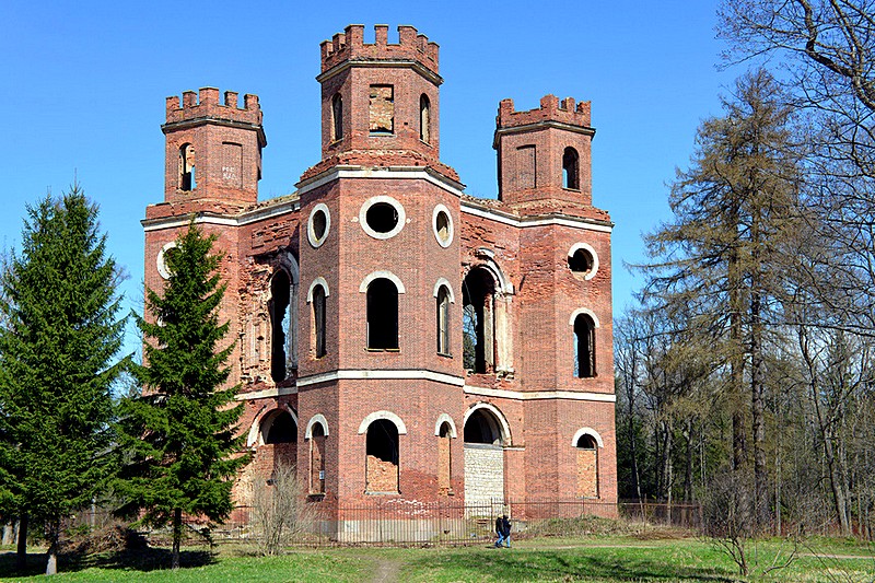 Arsenal Pavilion in Alexander Park in Tsarskoye Selo (Pushkin), south of St Petersburg, Russia