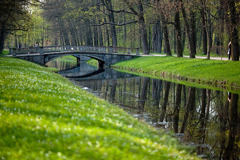 Canals of Catherine Park in Tsarskoye Selo (Pushkin), south of St Petersburg, Russia