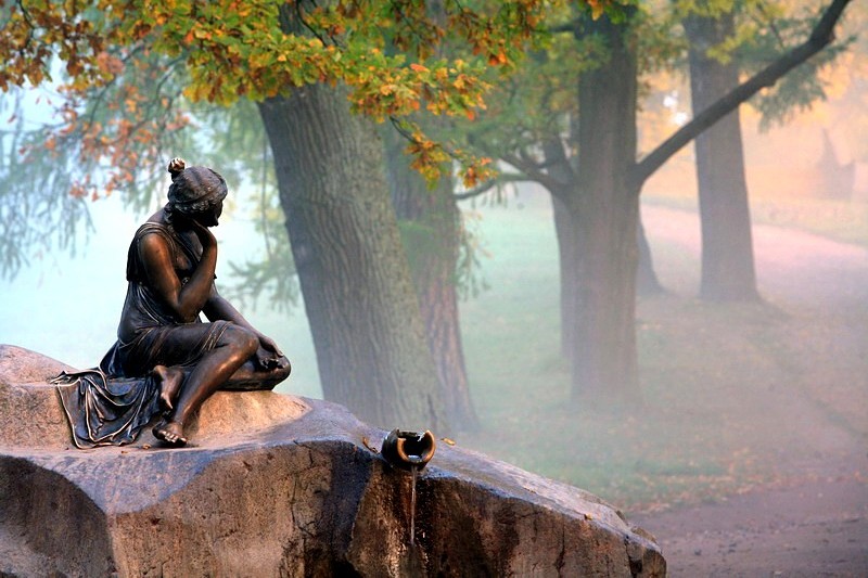 In an autumn mood: view of Catherine Park in Tsarskoye Selo (Pushkin), south of St Petersburg, Russia