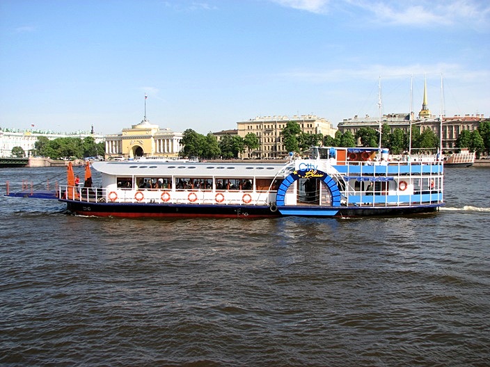 City Blues Jazz Riverboat and Restaurant at Neva River in St Petersburg, Russia