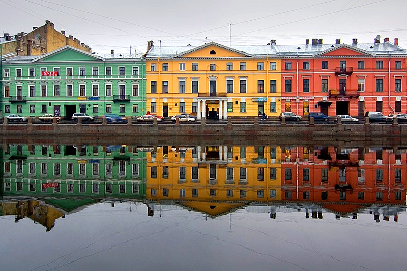 Colourful Fontanka River in Saint-Petersburg, Russia Colourful Fontanka River in Saint-Petersburg, Russia