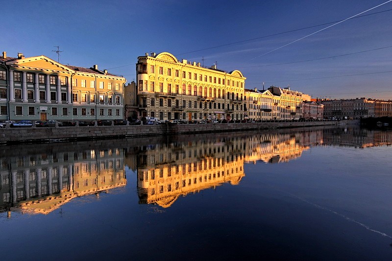 Panorama of the Fontanka River in St Petersburg, Russia Panorama of the Fontanka River in St Petersburg, Russia