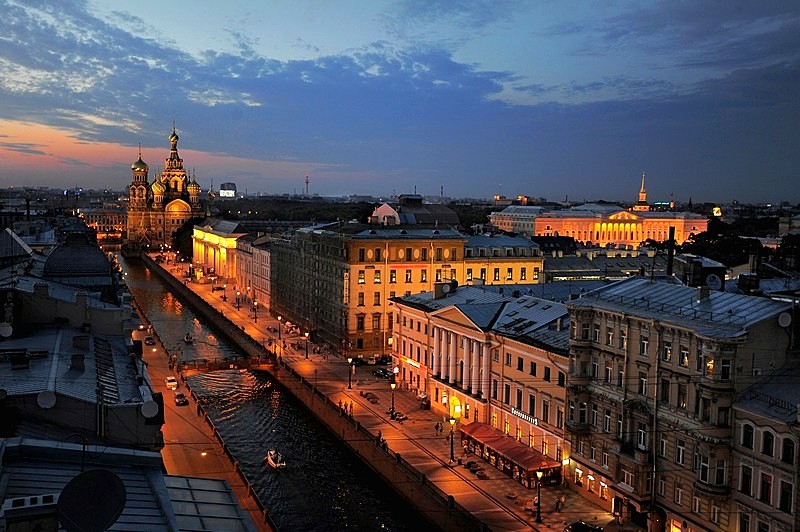 The Griboedov Canal in White Night in St Petersburg, Russia