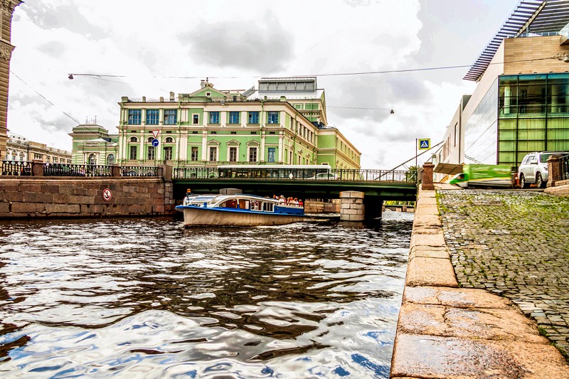 Mariinsky Theatre seen from Kryukov Kanal Embankment in Saint-Petersburg, Russia