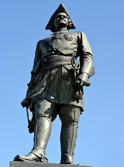 Monument to Peter the Great in Schlisselburg, east of Saint-Petersburg, Russia