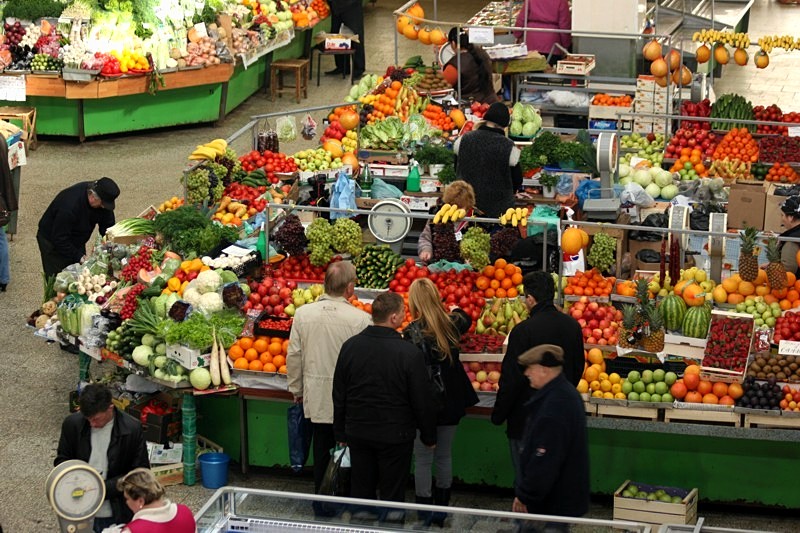 Maltsevsky Market in St. Petersburg, Russia Maltsevsky Market in St. Petersburg, Russia