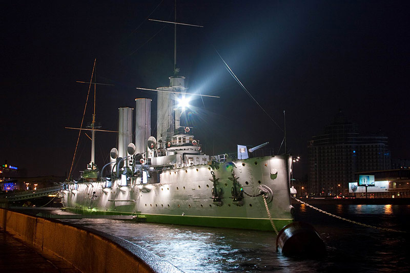 The Cruiser Aurora in Saint Petersburg, Russia