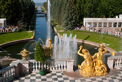 Grand Cascade in Peterhof, St. Petersburg, Russia