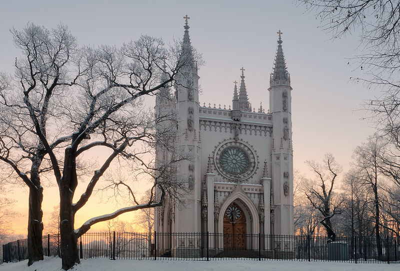 Gothic Cappella in Alexandria park in Peterhof, west of Saint-Petersburg, Russia Gothic Cappella in Alexandria park in Peterhof, west of Saint-Petersburg, Russia