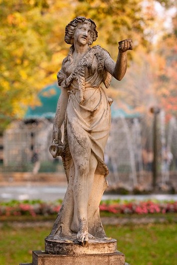 Sculptures in Lower Park of Peterhof near Saint Petersburg, Russia