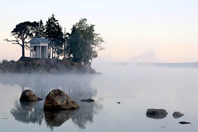 Temple of Neptune at Monrepo (Mon Repos) Estate in Vyborg, northwest of St Petersburg, Russia