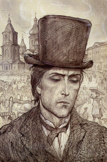 Raskolnikov. Illustration to Dostoevsky's novel Crime and Punishment