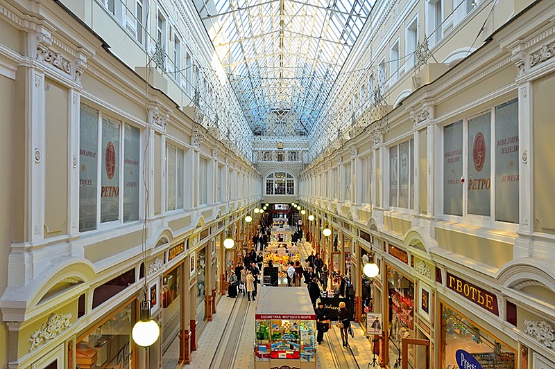 Interior of Passazh Department Store in Saint-Petersburg, Russia