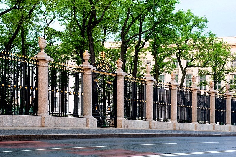 Wrought-iron fence of the Summer Garden in St Petersburg, Russia