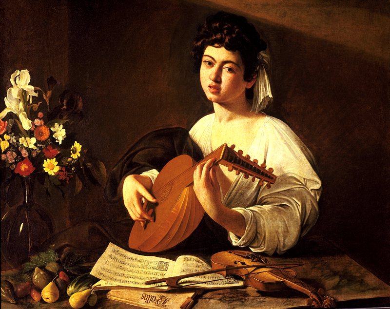 Oil on canvas. c. 1595. State Hermitage Museum Lute Player by Caravaggio at the Hermitage in St. Petersburg, Russia