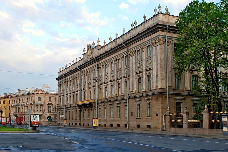 Marble Palace built by Rinaldi and the Saltykov House built by Quarenghi in Saint-Petersburg, Russia